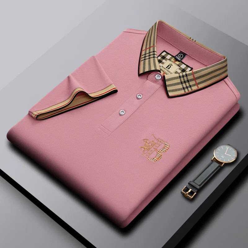 2025 new luxury men's short sleeved summer high-quality designer boutique brand embroidered polo shirt business casual T-shirt