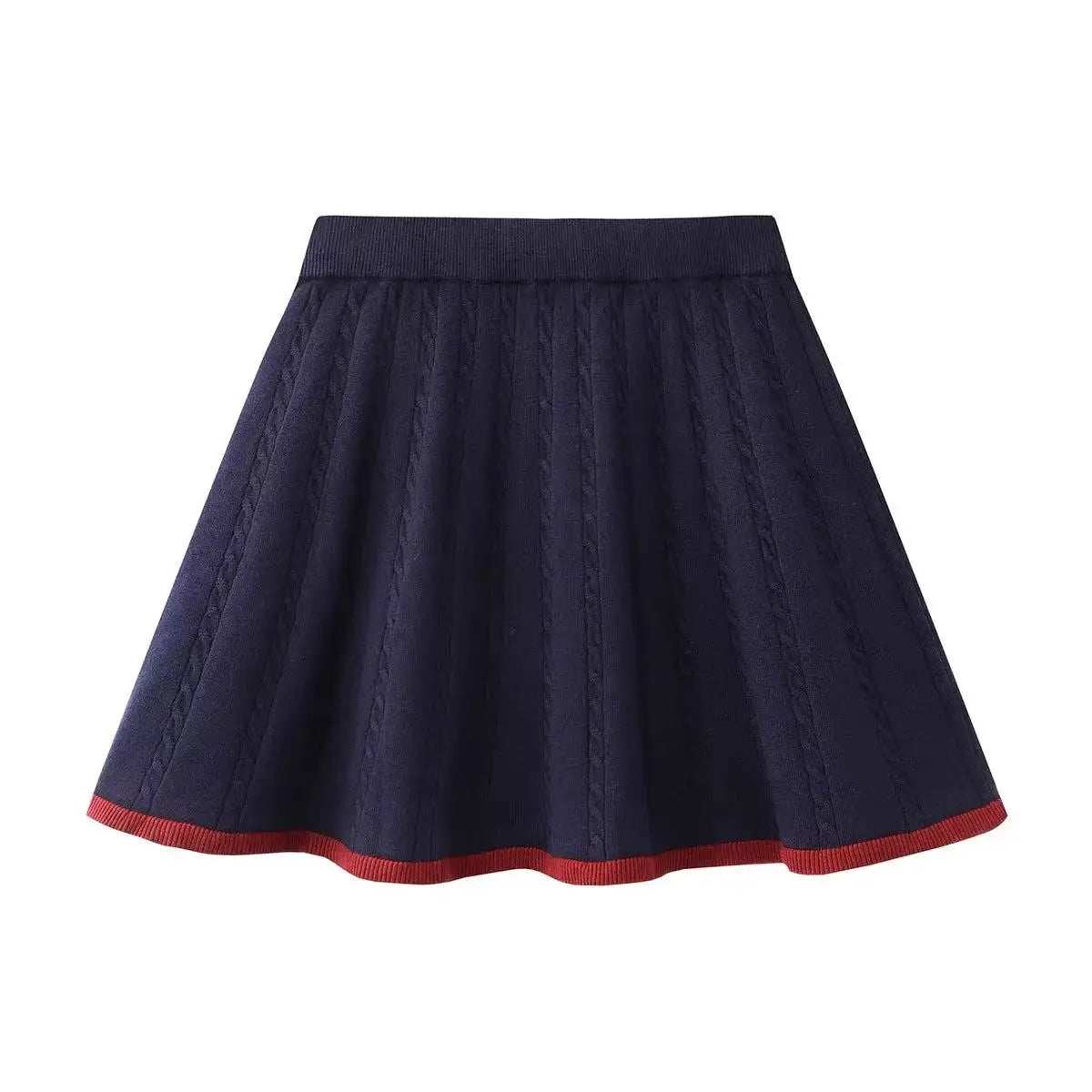Spring 2026 Women's Knitted A-Line  Skirt And Open Cardigan Set with Bow Tie High Waist Fashion Ensemble Wide Series