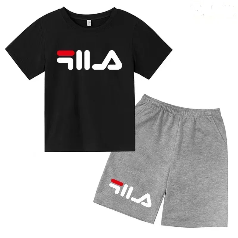 2-13Y Kids Spring & Autumn Casual Cartoon & Letter Print 2-Piece Set Hoodie & Jogging Pants Tracksuit Outfits for Boys & Girls
