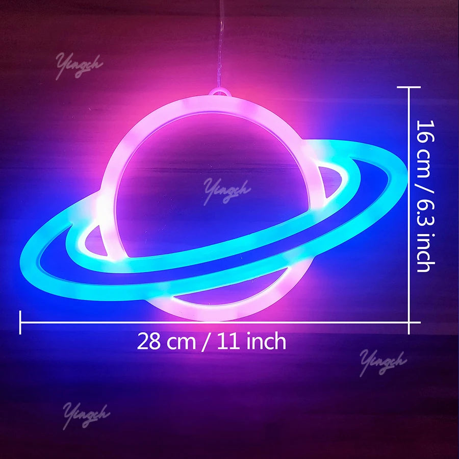 LED Bright Neon Light Night Gamepad Fire Moon Star Sign Modeling Lamp Room Wall Art Decoration Wholesale Xmas Birthday Wedding