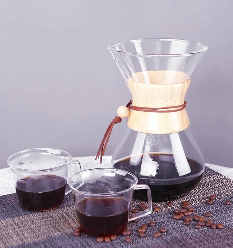 Hand Brewed Coffee Sharing Pot Filter Screen Glass Coffee Filter Cup Coffee Pot Set Drip Small Household Glass Pot 400-800ml