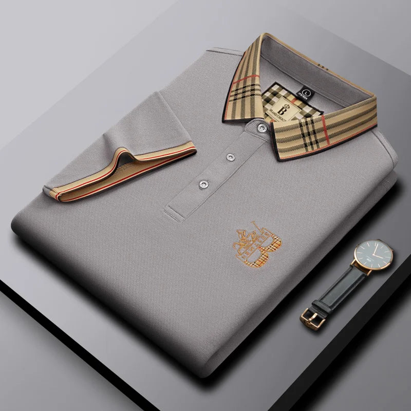2025 new luxury men's short sleeved summer high-quality designer boutique brand embroidered polo shirt business casual T-shirt