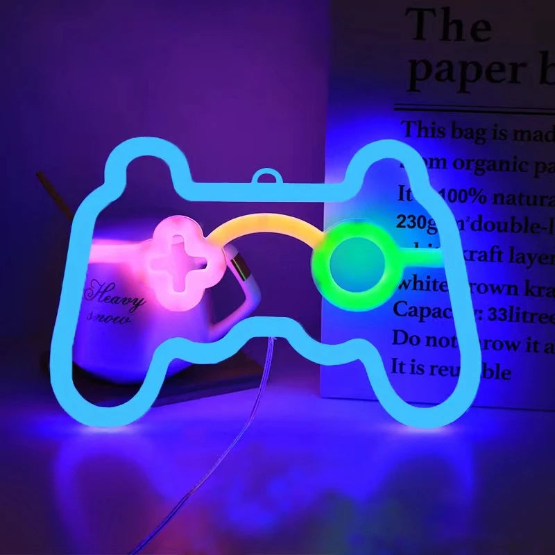 Neon Lights, LED Lights, Gaming Controller Ambient Lights, USB/Battery-Powered, for Holidays, Living Rooms, and Home Decor