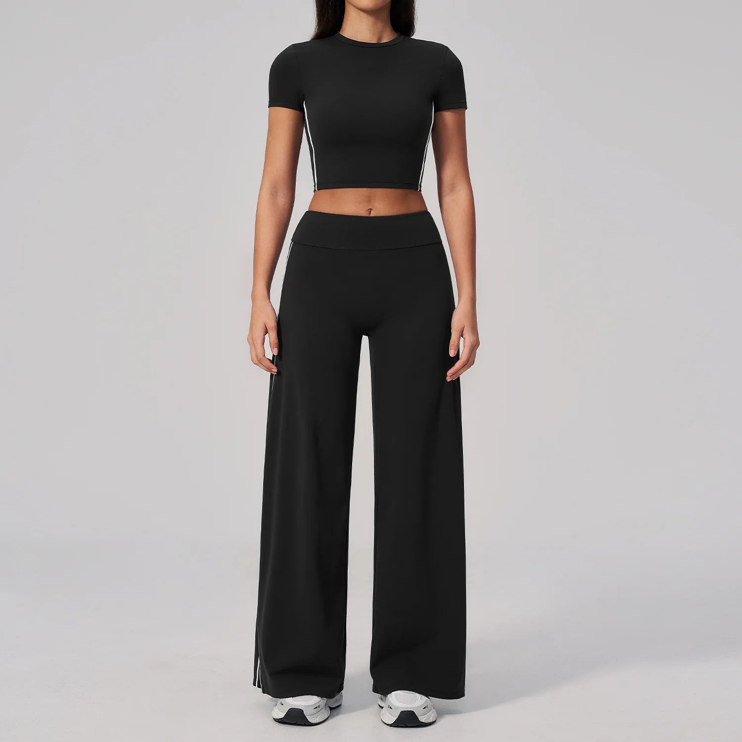 2PCS Yoga Set Women Tracksuit Sports Outfit Gym Set Running Workout Clothes Short Sleeves Sports Bra Athletic Wear Yoga Clothing