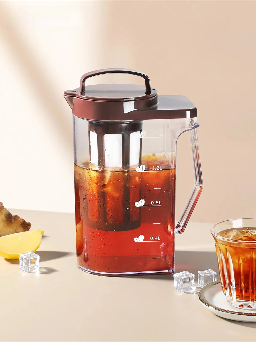 Large Capacity Plastic Cold Brew Coffee Pot For Iced Tea Steep Water Brewing Kitchen Equipment