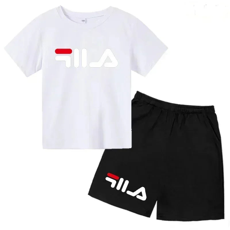 2-13Y Kids Spring & Autumn Casual Cartoon & Letter Print 2-Piece Set Hoodie & Jogging Pants Tracksuit Outfits for Boys & Girls