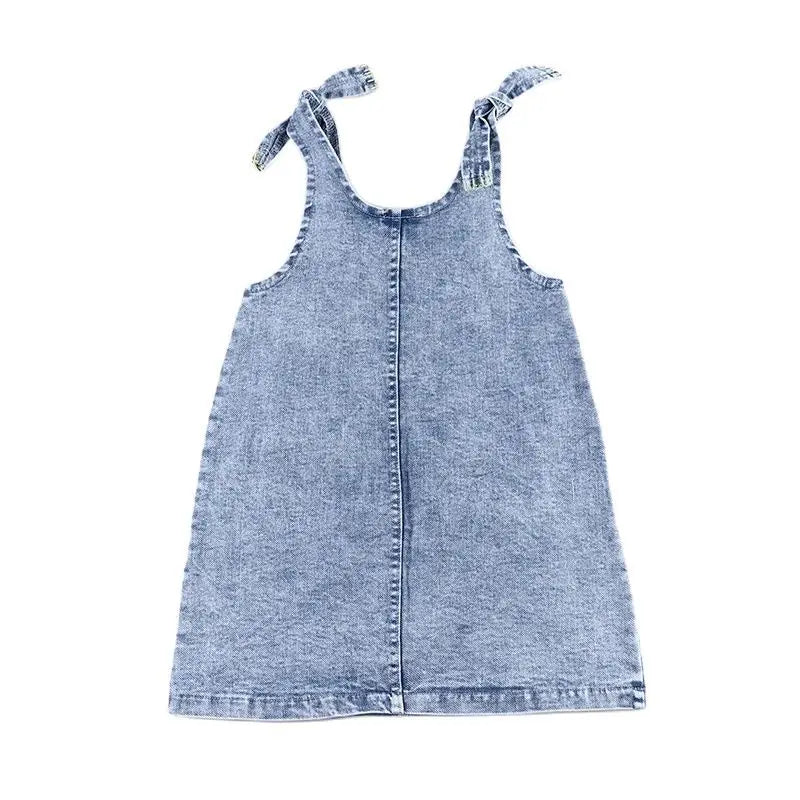 6m-12t 2024 New Summer Spring Denim Famliy Clothing Set Girls Suspender Dress Skirt Baby Sleeveless Romper Overall Boys Shirt