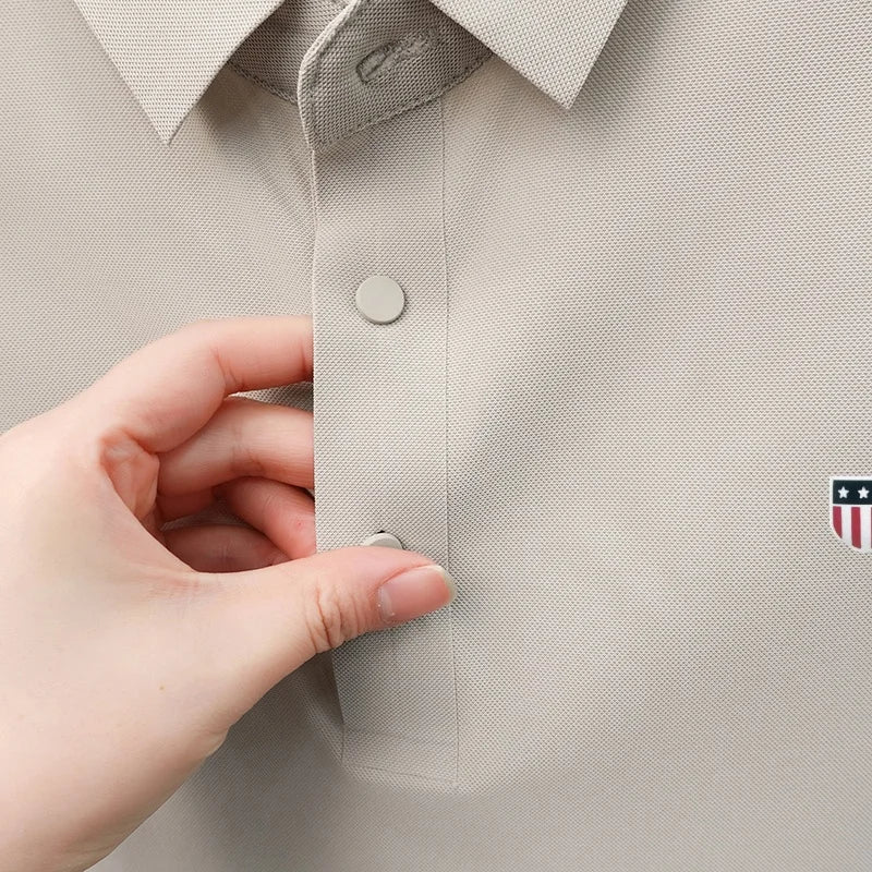 New Polo Shirt For Man Summer Short Sleeves Lapel Printing Trend Brand T-Shirt Business Leisure Ventilate Versatile Men's Wear