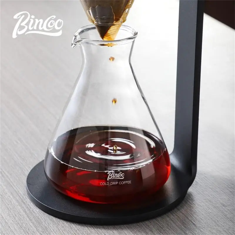 BINCOO L-Shaped Cold Brew Coffee Dripper Cold Brew Drip Coffee Maker Ice Brew Drip-Style Low-Temperature Slow-Brewed Coffee