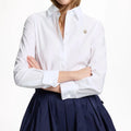 CH Fashion Women's Shirt High Quality Brand Letter Label Accessories Pure White 2025 New Women's Sexy Long Sleeve Shirt