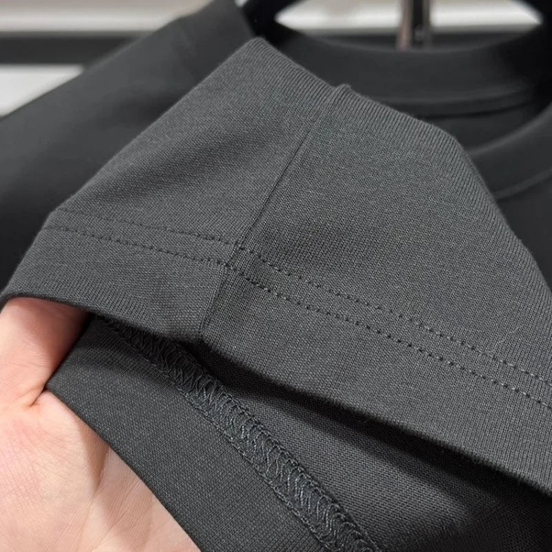 Luxury high-end standard embroidery 100% cotton men's summer casual fashion T-shirt brand fashionable high-quality short sleeved