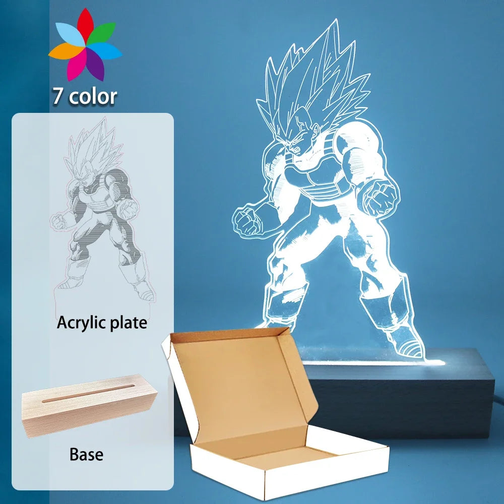 Gaming Room Lamp Anime Goku Night Light Luces Led Lights For Bedroom Home Decoration Usb Small Rgb Lighting Xmas Birthday Gifts