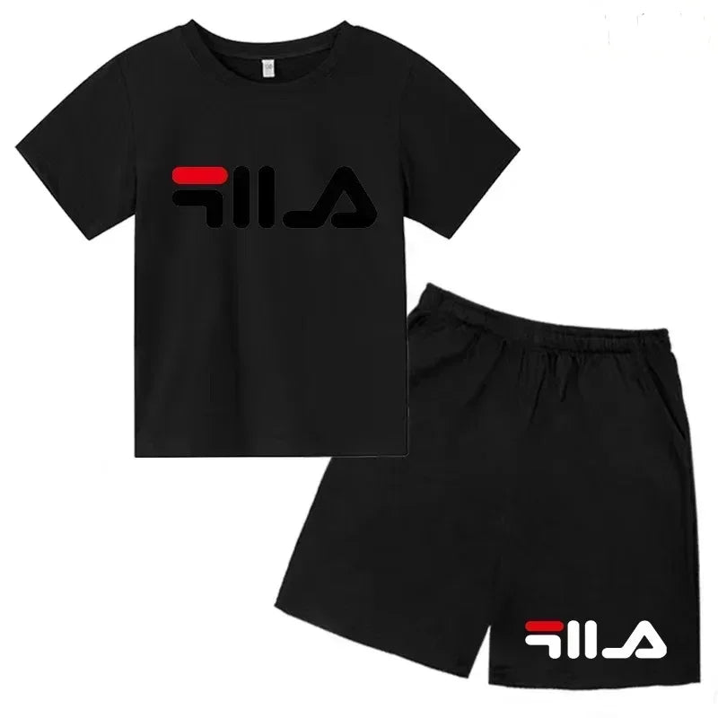 2-13Y Kids Spring & Autumn Casual Cartoon & Letter Print 2-Piece Set Hoodie & Jogging Pants Tracksuit Outfits for Boys & Girls