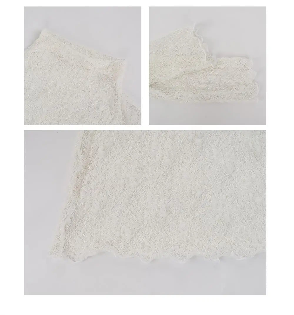 Sexy Lace Shirt Half High Collar Mesh Thin Long Sleeve Floral Embroidery Slim Fit Top Transparent Design Fashionable Spring 2024