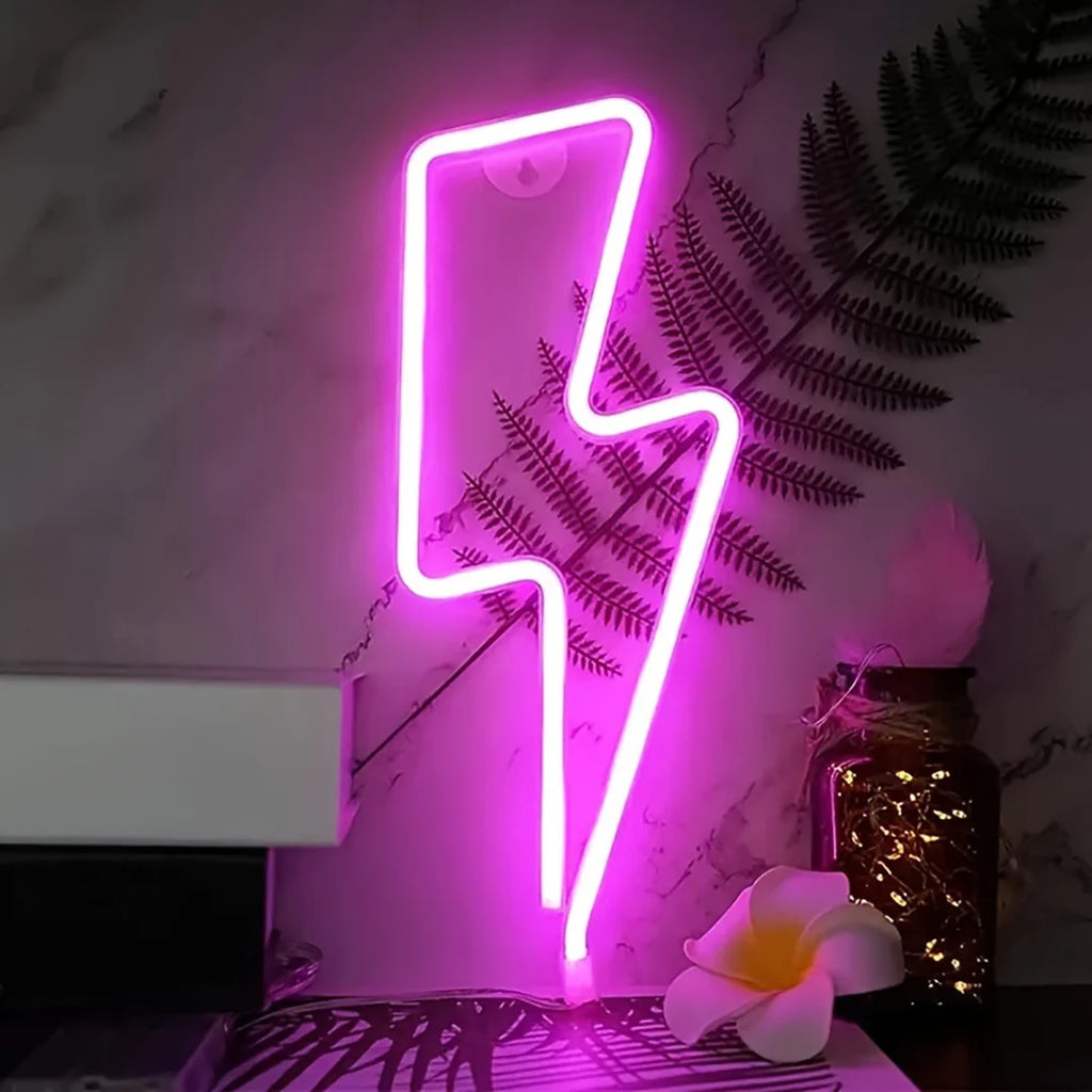Lightning LED neon light, USB/battery powered, bedroom, gaming room, living room, office, wedding, birthday, party supplies