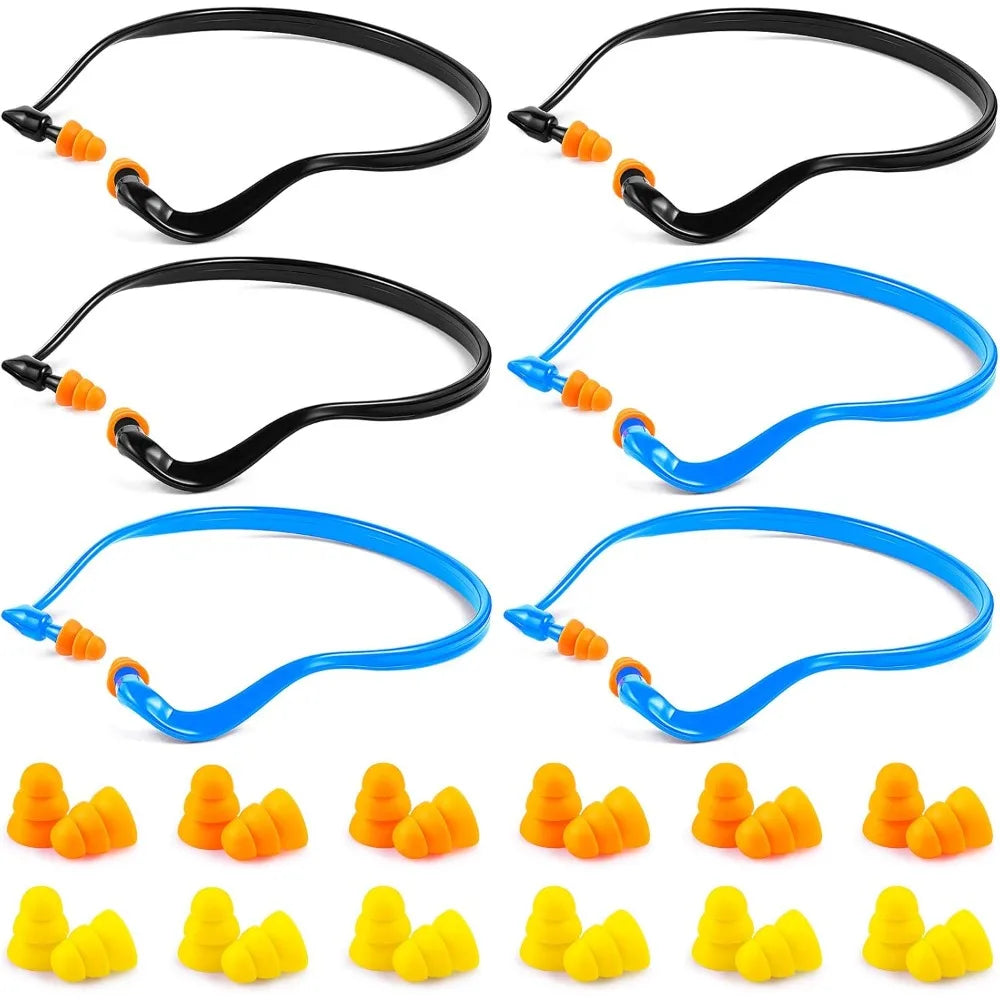 Banded Ear Plugs Band Earplugs Silicone Banded Hearing Protection and Replacement Earplugs Inner-Aural Ear Plugs for Sleeping