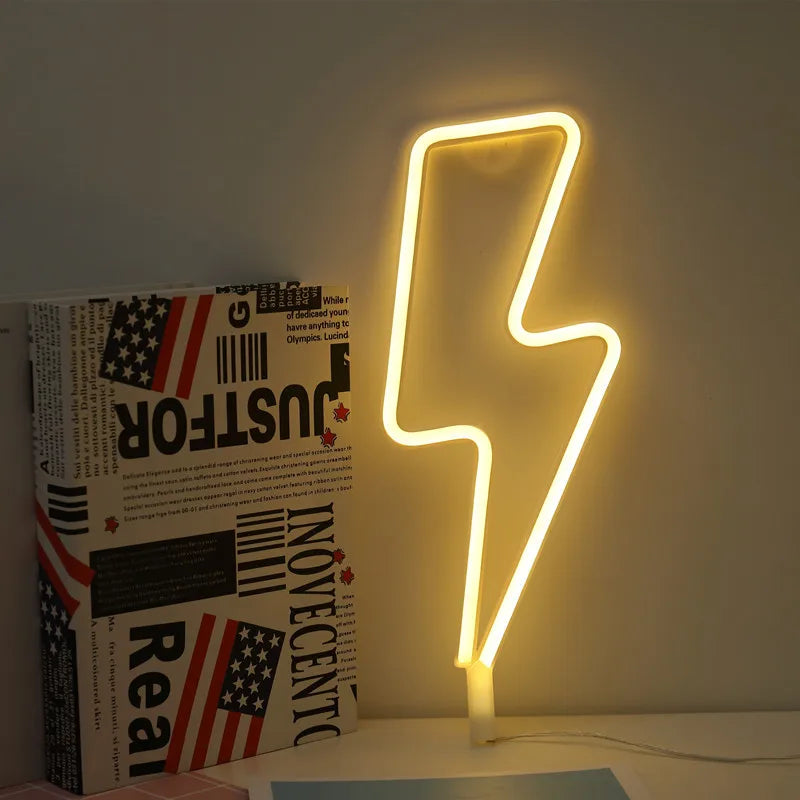 Lightning LED neon light, USB/battery powered, bedroom, gaming room, living room, office, wedding, birthday, party supplies