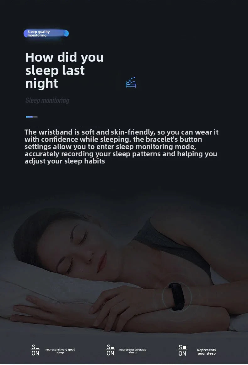 Sports smart bracelet with vibration alarm clock, running pedometer bracelet for male and female students