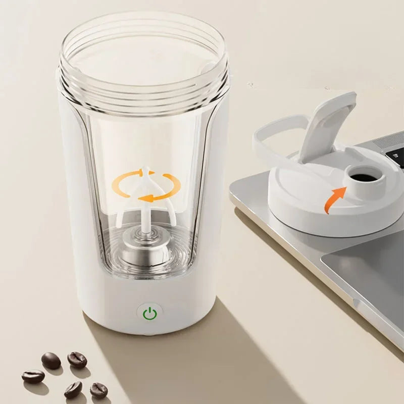 450ml Protein Shaker Bottle Portable USB Charging Fitness Blender Cup Meal Replacement Mixer Bottle for Home Gym Rechargeable