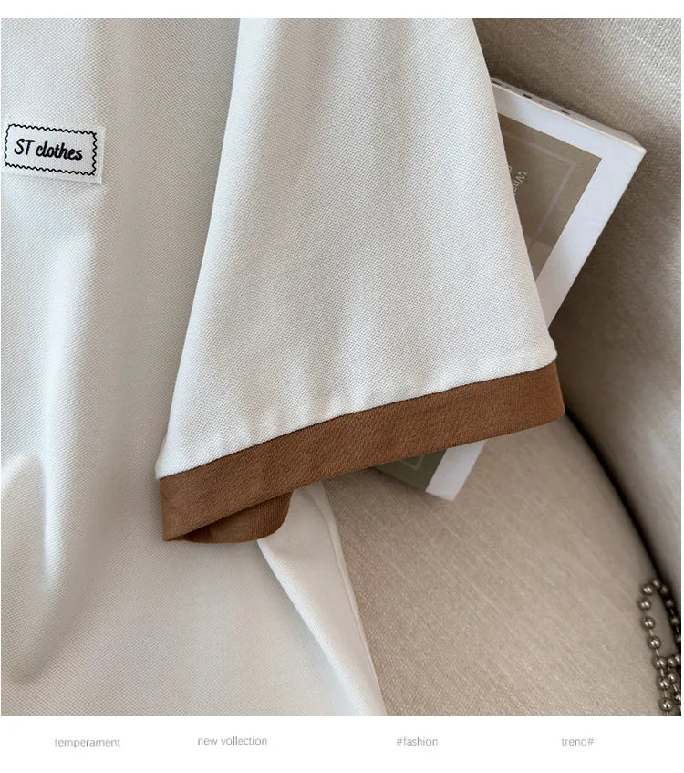 175Kg Plus Size Women's Bust 170 Summer Loose Lapel Top Short Sleeve T-Shirt Black White 6XL 7XL 8XL 9XL 10XL 11xl