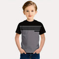 Kids Boys Clothes Simple Paris Letter Print Short Sleeve T Shirt Children Boys 2 to 9 Years Casual Comfortable Tees Children Top