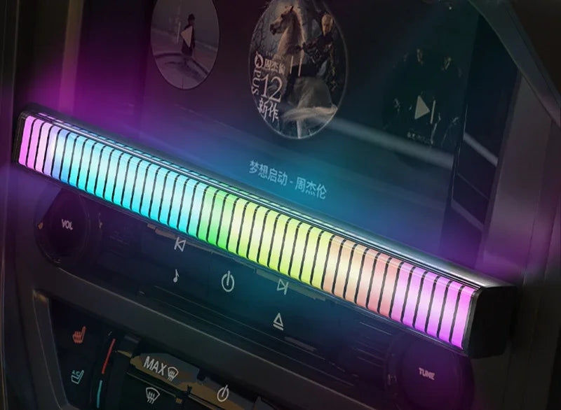 Smart RGB Sound Control Lights 3D Double Sided Pickup LED Lights Rhythm Ambient LAMP APP Control For Car Gaming Desktop Lights