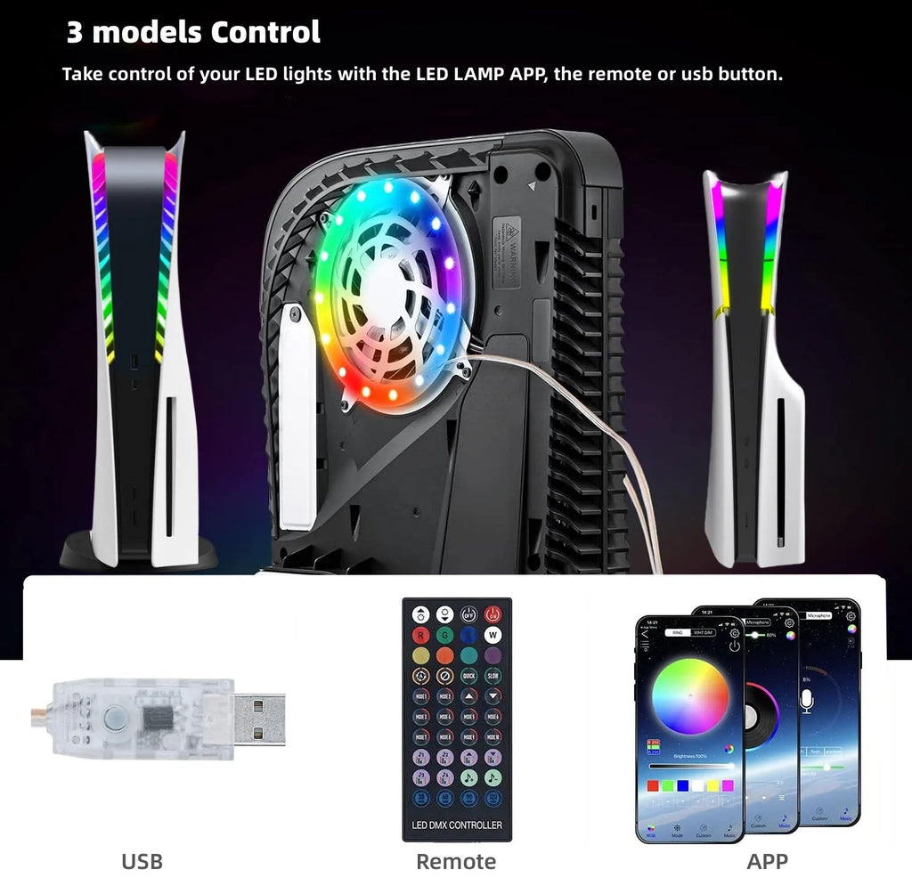 LED Light Strips For PS5 Slim PS5 Pro Console RGB Game atmosphere light For Playstation 5/PS5 Slim/PS5 Pro