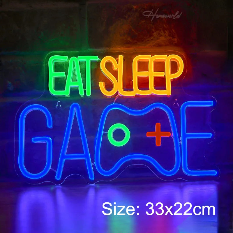 Game Neon Sign Light LED Gaming Zone Room Music Game Handle Nightlight Custom Business Logo Decor Bar Internet Cafe Shop Party