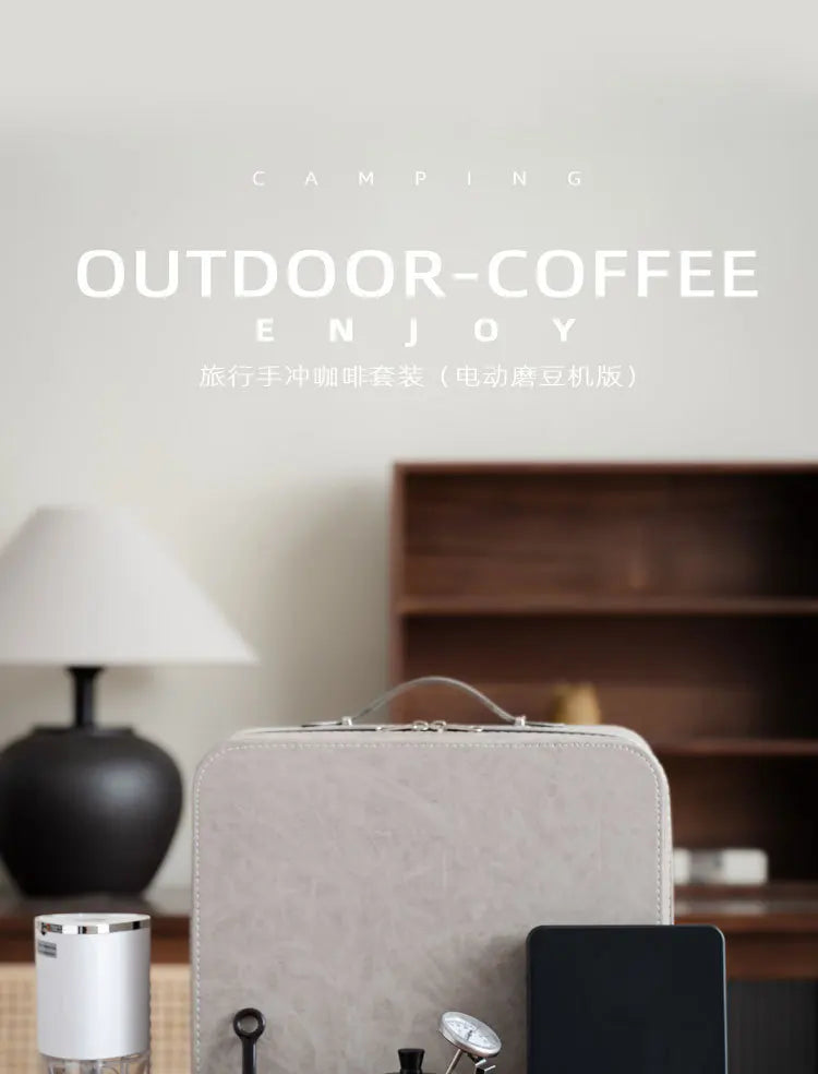New V60 Travel Hand Brew Coffee Electric Bean Grinder Gift Box Set Stainless Steel Coffee Suitable for Pot Household Storage