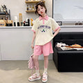 Summer Teenage Girls Clothes Set Children O-Neck Tshirt and Pleats Skirts Suit Student School Short Sleeve Tee Bottom Outfits