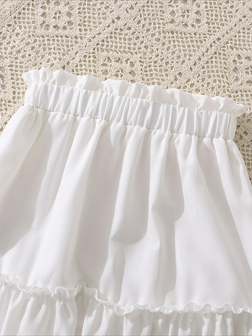 Girls' Outfit summer new style children's stylish three-dimensional flower flying sleeve top half skirt two-piece set