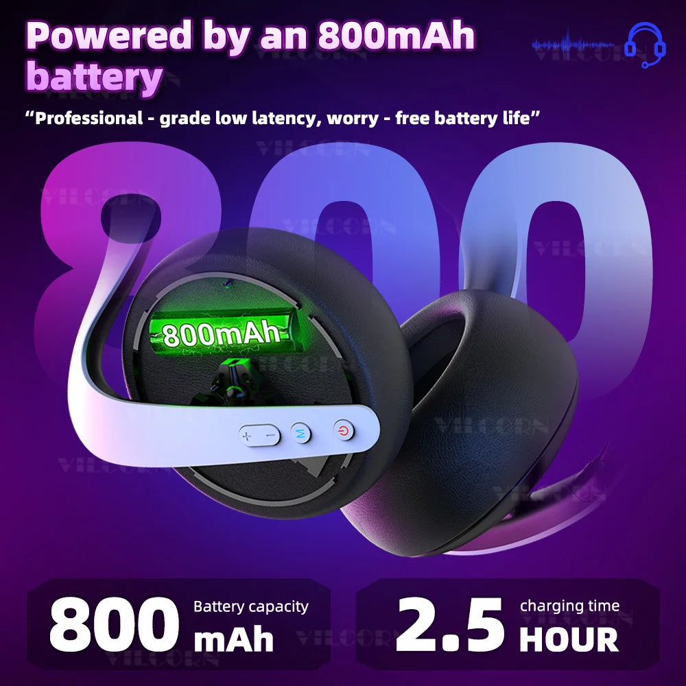 【2.4G Wireless/Wired/BT】Gaming Headset for PS5/PS4/PC eSports Headphones Spatial Audio Retractable Microphone 40mm Voice Coil