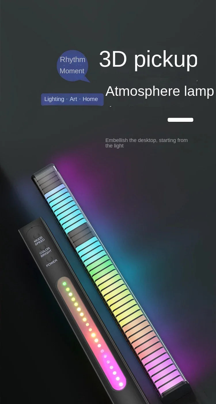 LED Rhythm Gaming Ambient Light Sound Control Light Smart APP Control Music Rhythm Ambient Light Desktop Decoration