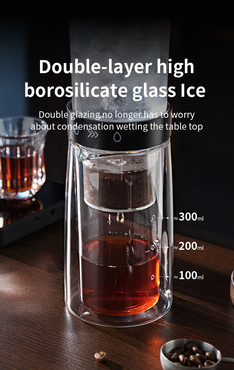 Bincoo Cold Brew Extraction Pot Double-layer Glass Ice Drip Pot Drip Coffee Maker Extraction Ice Sharing Cup 450ML