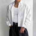 New British Retro Men Striped Shirts Trendy Loose Lapel Long Sleeve Cardigan Tops Autumn Leisure High Quality Basic Blouse S-2XL
