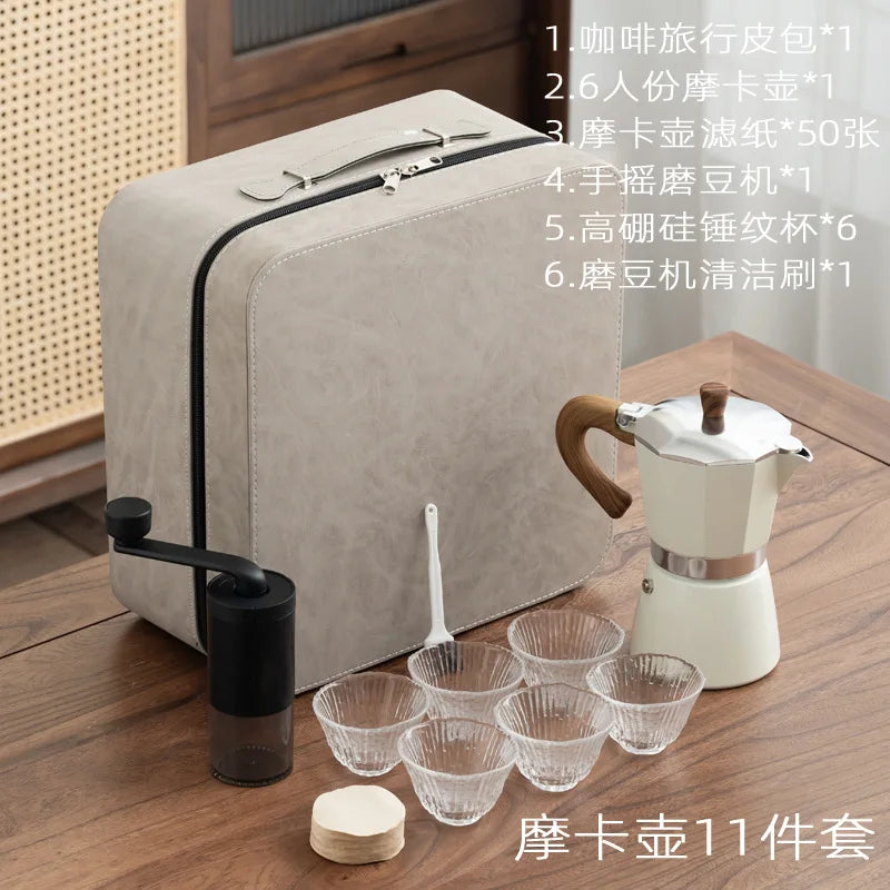 New V60 Travel Hand Brew Coffee Electric Bean Grinder Gift Box Set Stainless Steel Coffee Suitable for Pot Household Storage