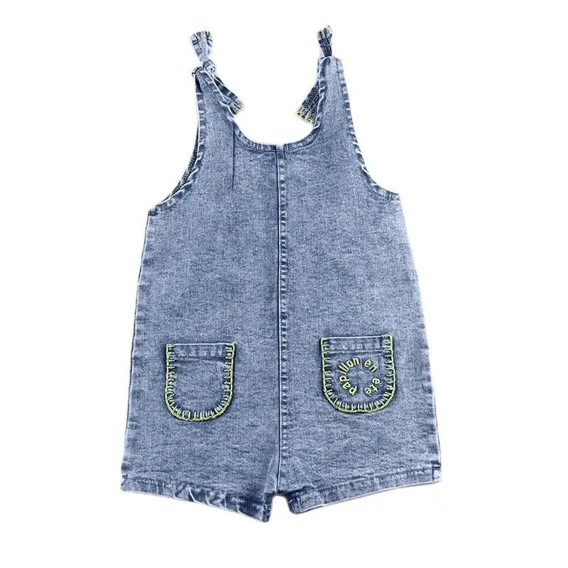 6m-12t 2024 New Summer Spring Denim Famliy Clothing Set Girls Suspender Dress Skirt Baby Sleeveless Romper Overall Boys Shirt