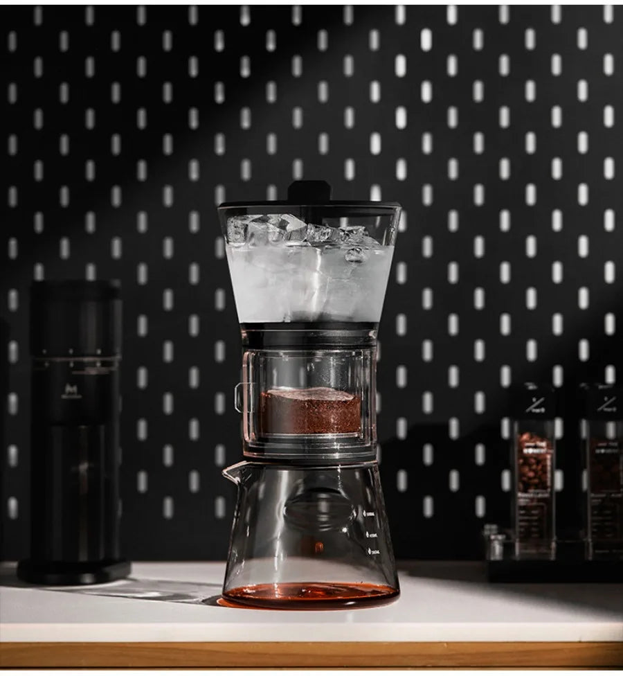 muvna Cold Brew Coffee Maker 600ml Adjustable Water Flow Dripper Iced Coffee Tea Brewer Stainless Steel Filter Home Barista Tool