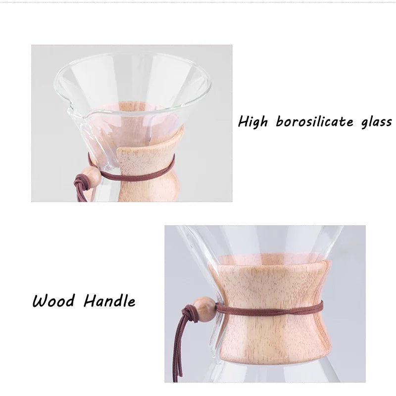 Hand Brewed Coffee Sharing Pot Filter Screen Glass Coffee Filter Cup Coffee Pot Set Drip Small Household Glass Pot 400-800ml