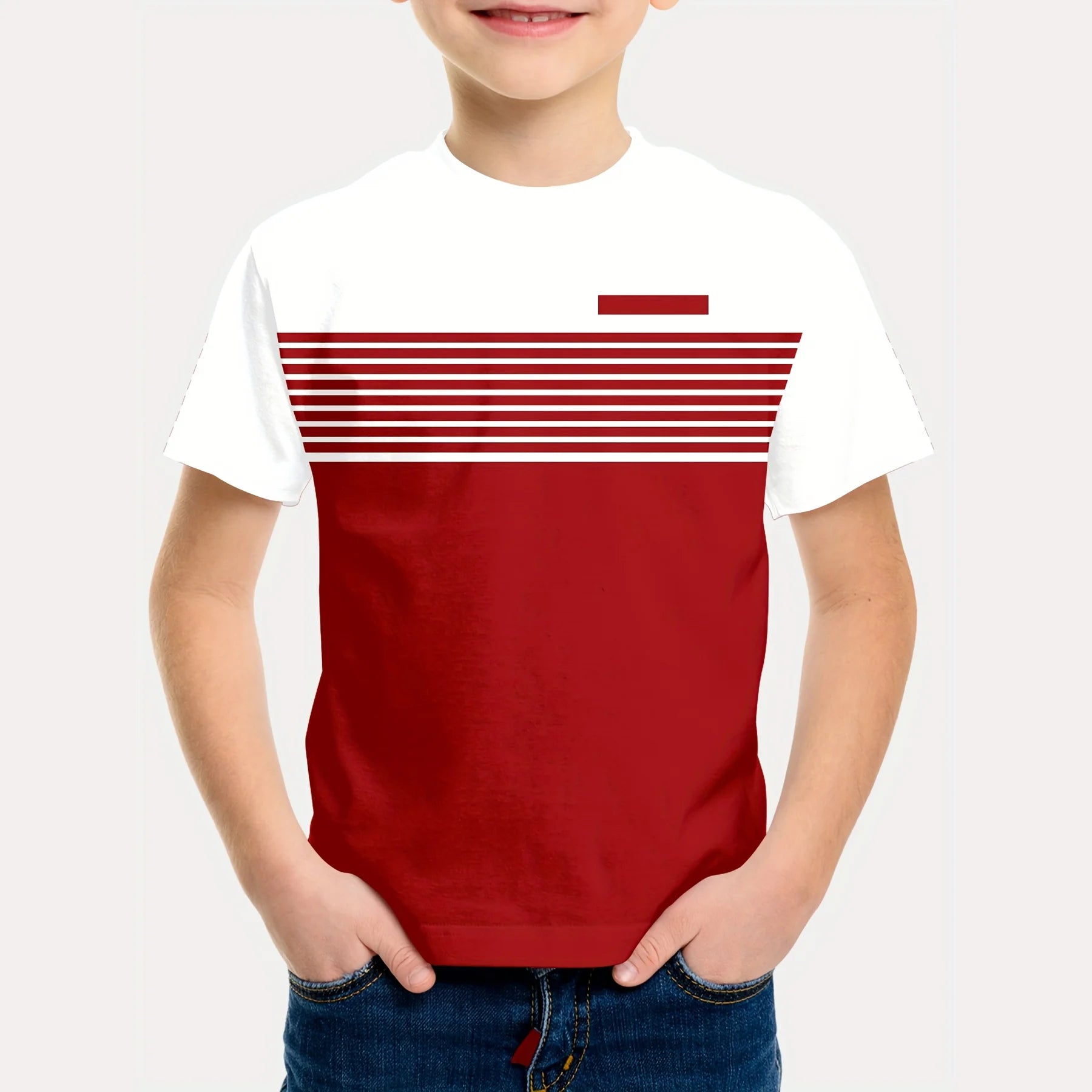 Kids Boys Clothes Simple Paris Letter Print Short Sleeve T Shirt Children Boys 2 to 9 Years Casual Comfortable Tees Children Top