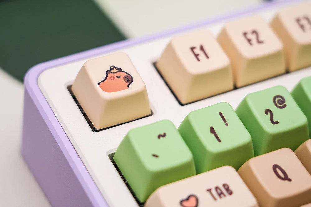 KPREPUBLIC Capybara Keycap Dye Subbed Cute Keycap thick PBT MDA for Mechanical Keyboard 87 tkl 104 ansi xd64 bm60 BM87 BM65