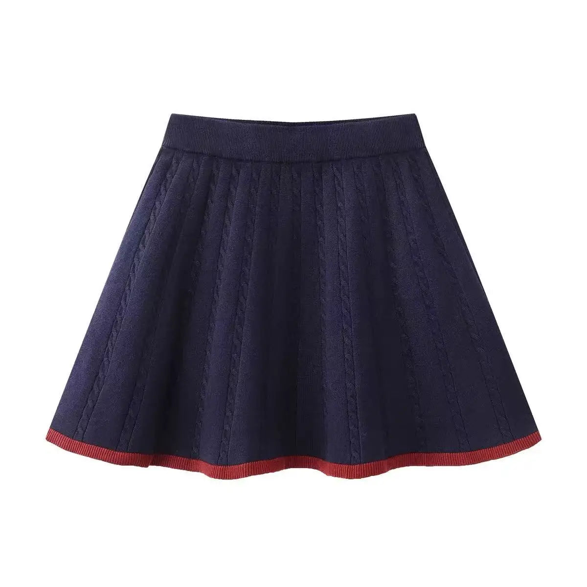 Spring 2026 Women's Knitted A-Line  Skirt And Open Cardigan Set with Bow Tie High Waist Fashion Ensemble Wide Series