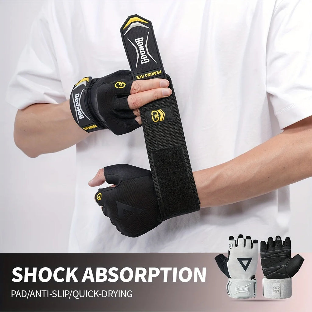 1 Pair Heavy-Duty Weight Lifting Gloves - Non-Slip Grip, Adjustable Buckle Closure, Ergonomic Design for Gym, Bodybuilding,