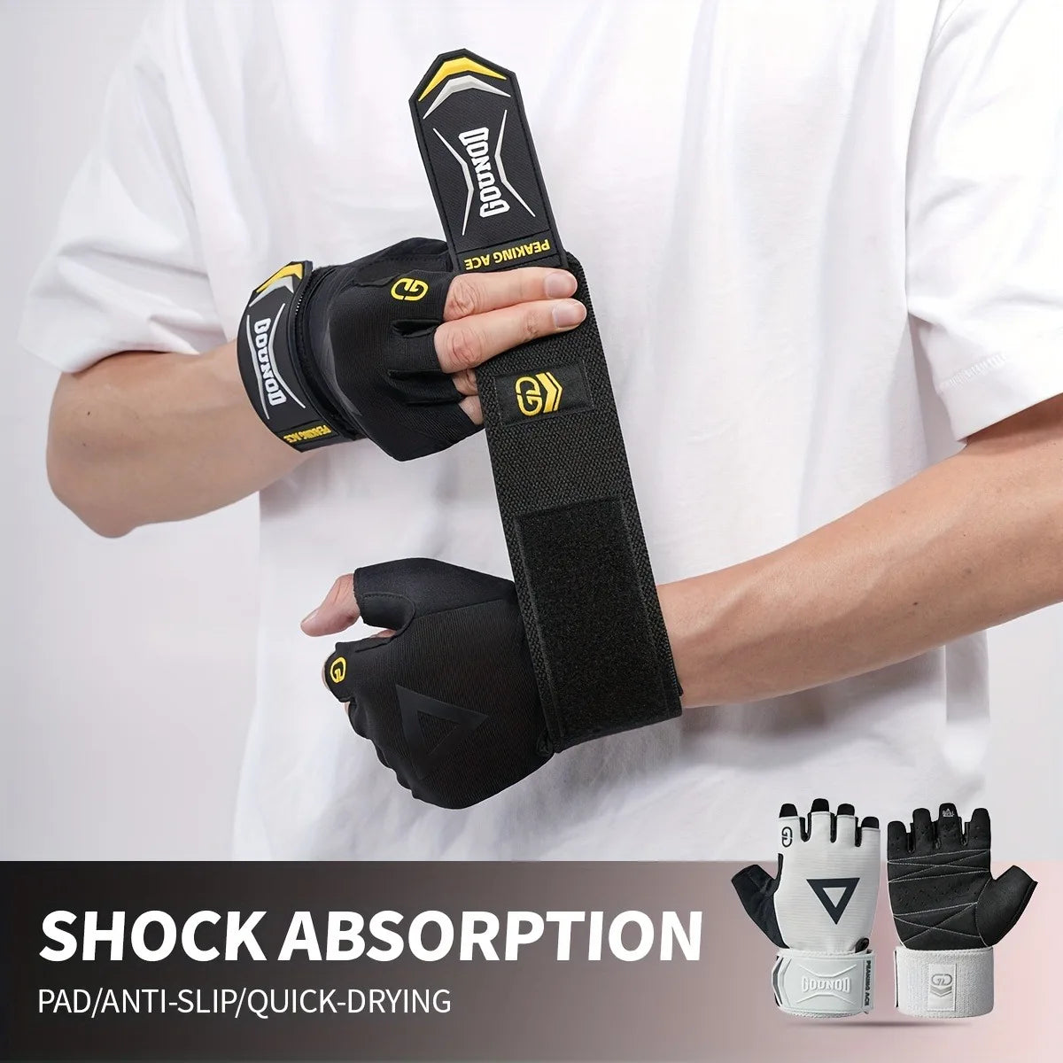 1 Pair Heavy-Duty Weight Lifting Gloves - Non-Slip Grip, Adjustable Buckle Closure, Ergonomic Design for Gym, Bodybuilding,