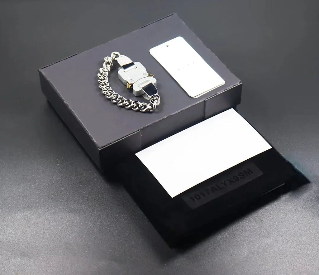 Unisex Street Fashion Trend 1017 ALYX 9SM Functional Bracelet Gift Box Packaging Open Buckle Men Women ALYX Accessories