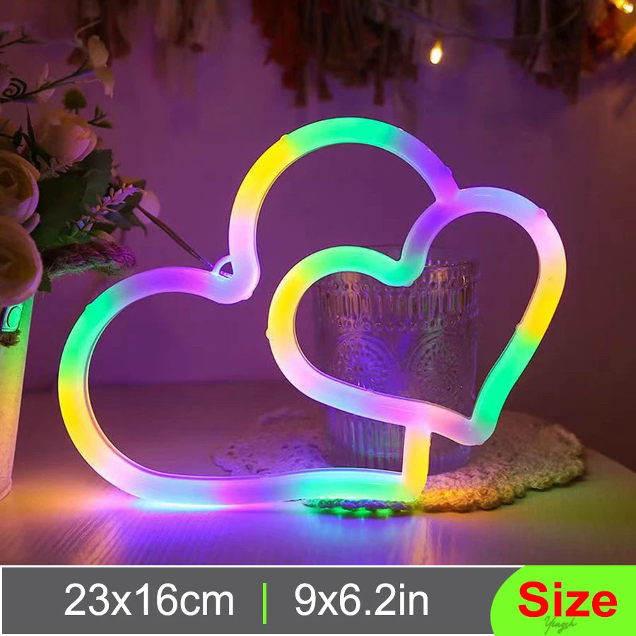 LED Bright Neon Light Night Gamepad Fire Moon Star Sign Modeling Lamp Room Wall Art Decoration Wholesale Xmas Birthday Wedding
