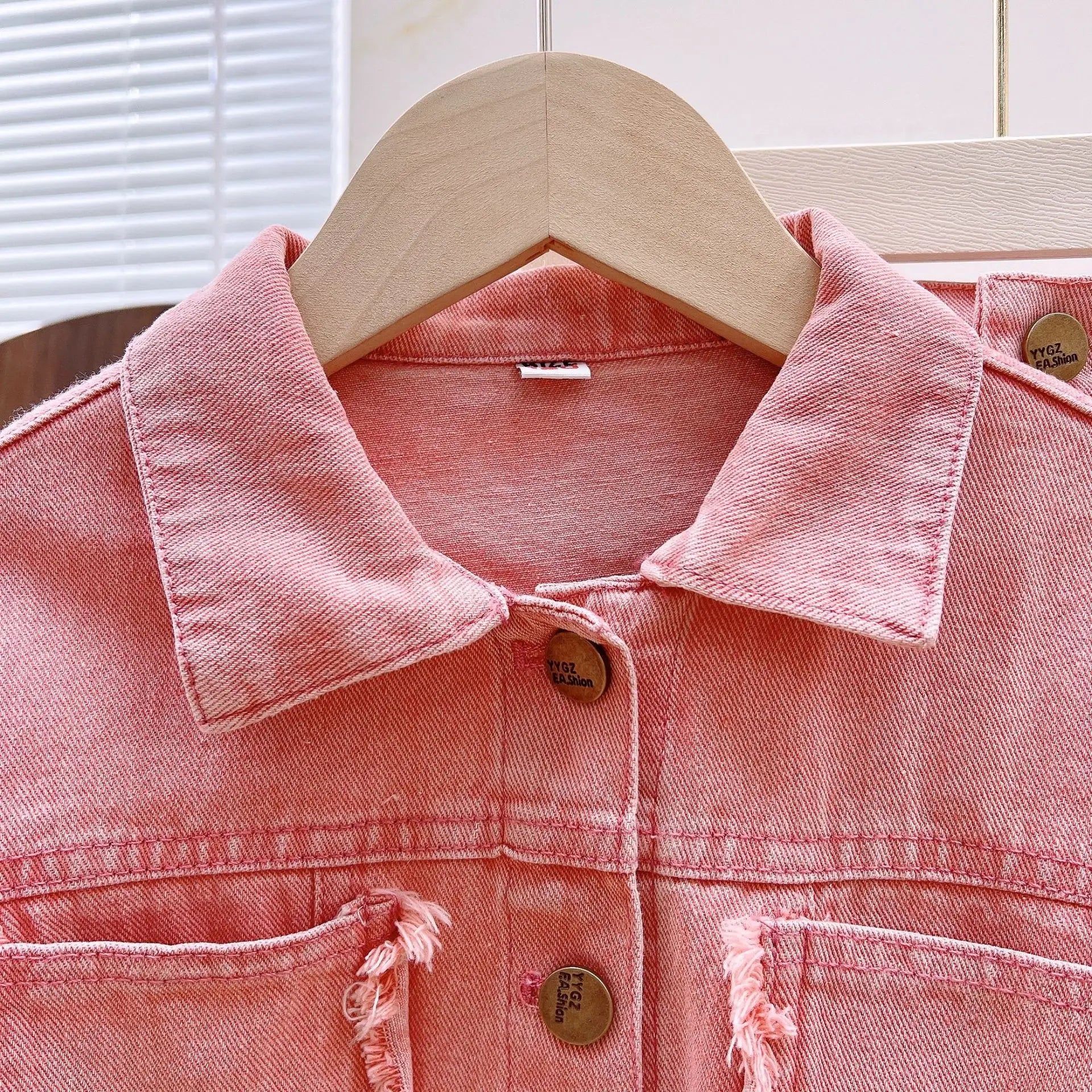 2025 Spring Autumn New Girls Clothing Set Teen Girls Solid Color Denim Jacket+Wide Leg Pants 2Pcs  For 4-12Y Kids Fashion Outfit