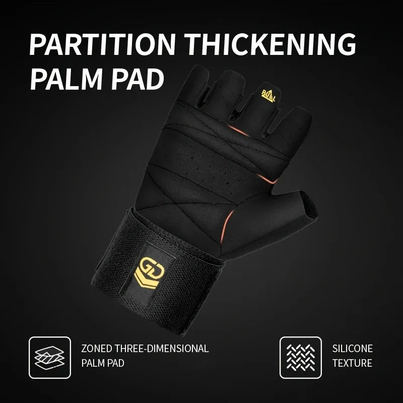 1 Pair Heavy-Duty Weight Lifting Gloves - Non-Slip Grip, Adjustable Buckle Closure, Ergonomic Design for Gym, Bodybuilding,