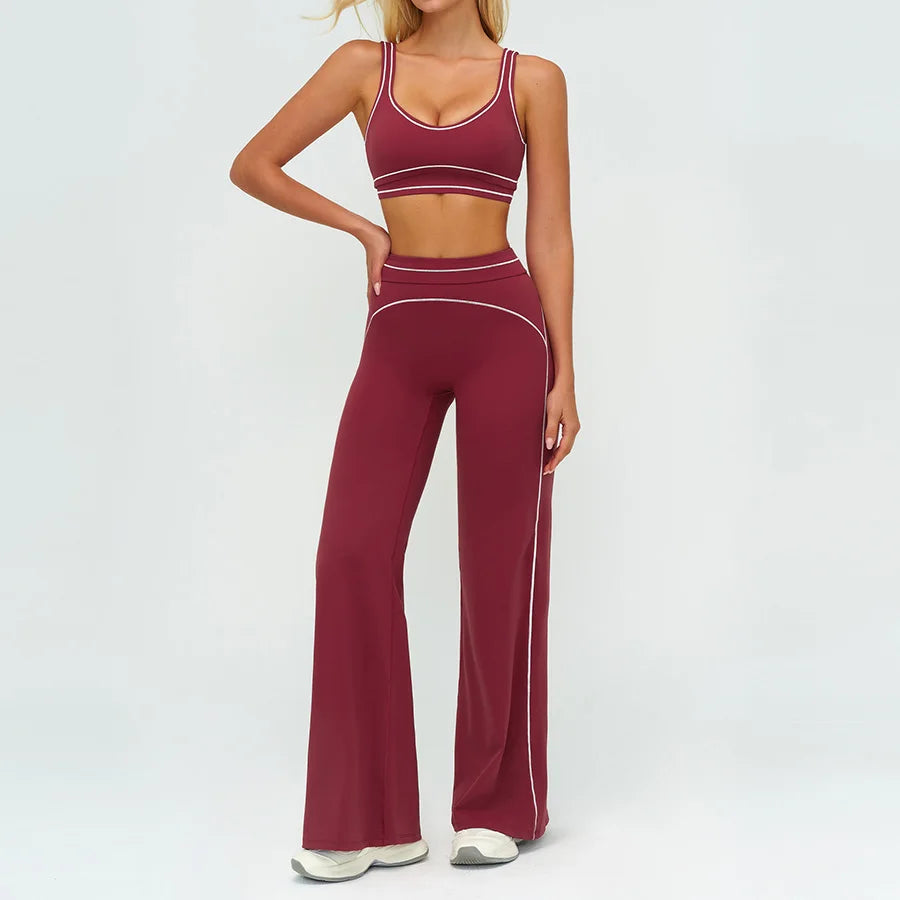 Yoga Set 2PCS Gym Clothes Sportswear Workout Outfits Women Long Sleeve Top Tracksuits Fitness Sports Bra Running Shorts Leggings