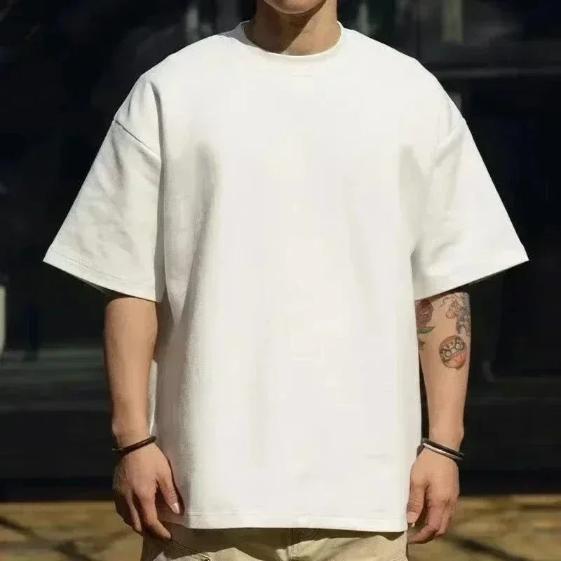 new style Fashionable Bestseller - Loose-Fitting Round-Neck Summer Cotton T-Shirt for Men and Women, Stylish and Breathable Top